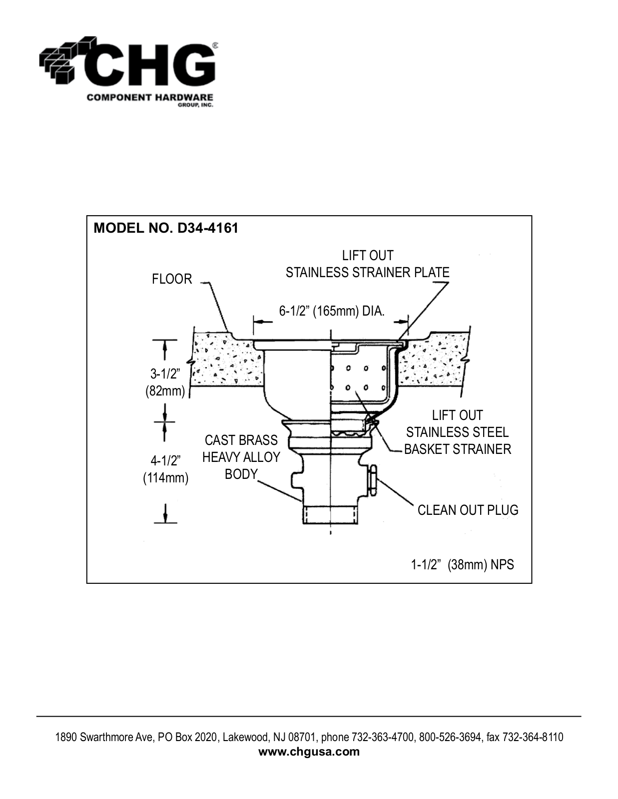 Component Hardware D34-4161 User Manual