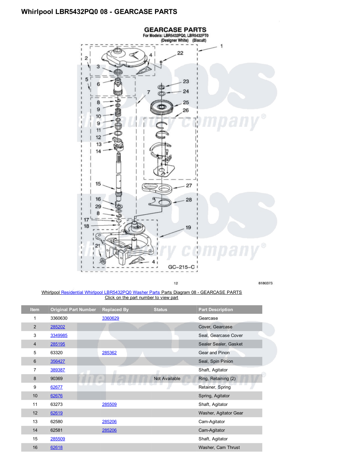 Whirlpool LBR5432PQ0 Parts Diagram