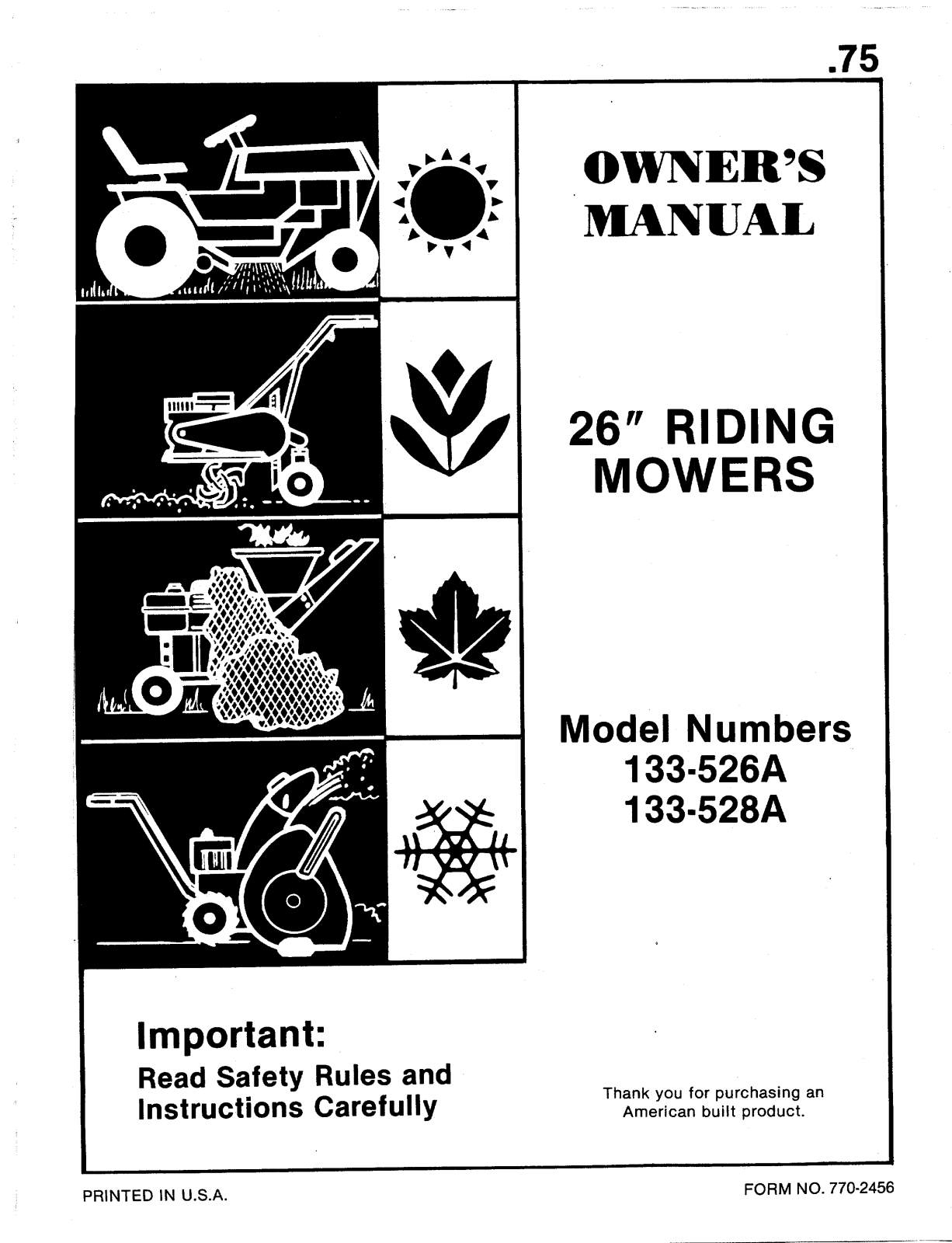 MTD 133-526A, 133-528A User Manual