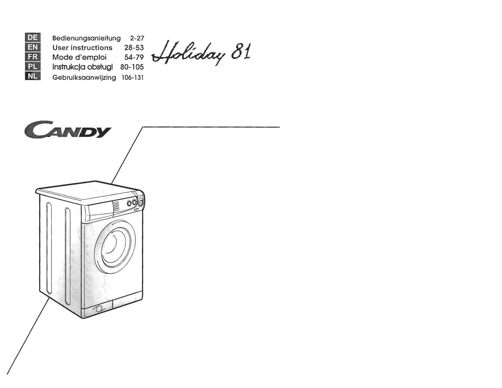 CANDY HOLIDAY81 User Manual