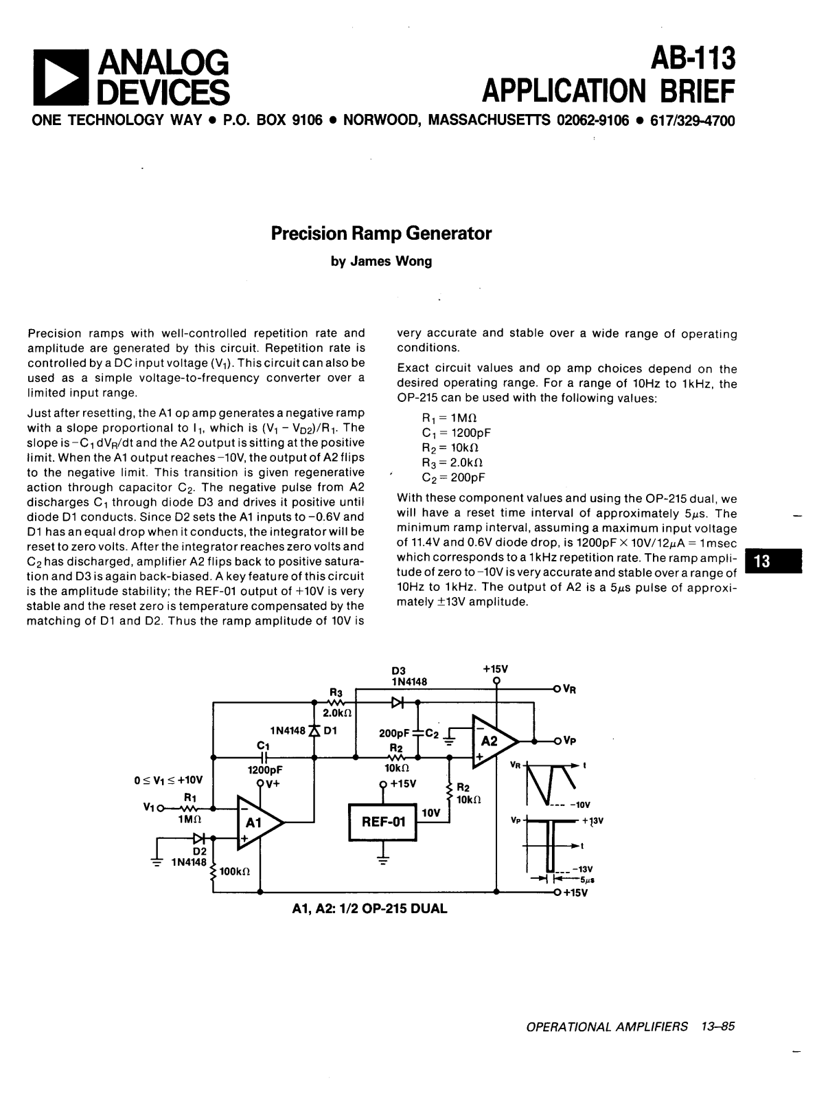 Analog Devices AB113 Application Notes