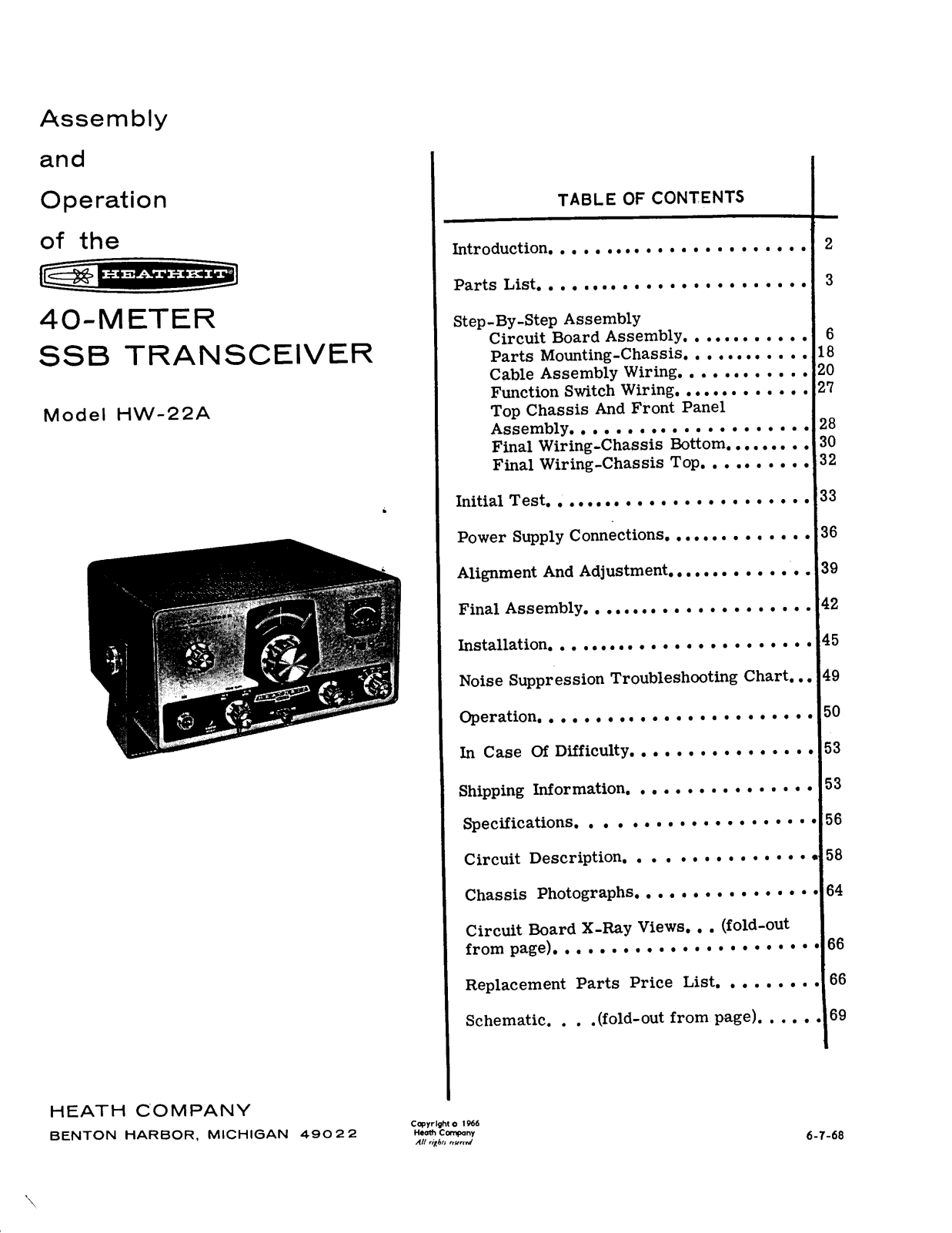 Heathkit HW-22A User Manual