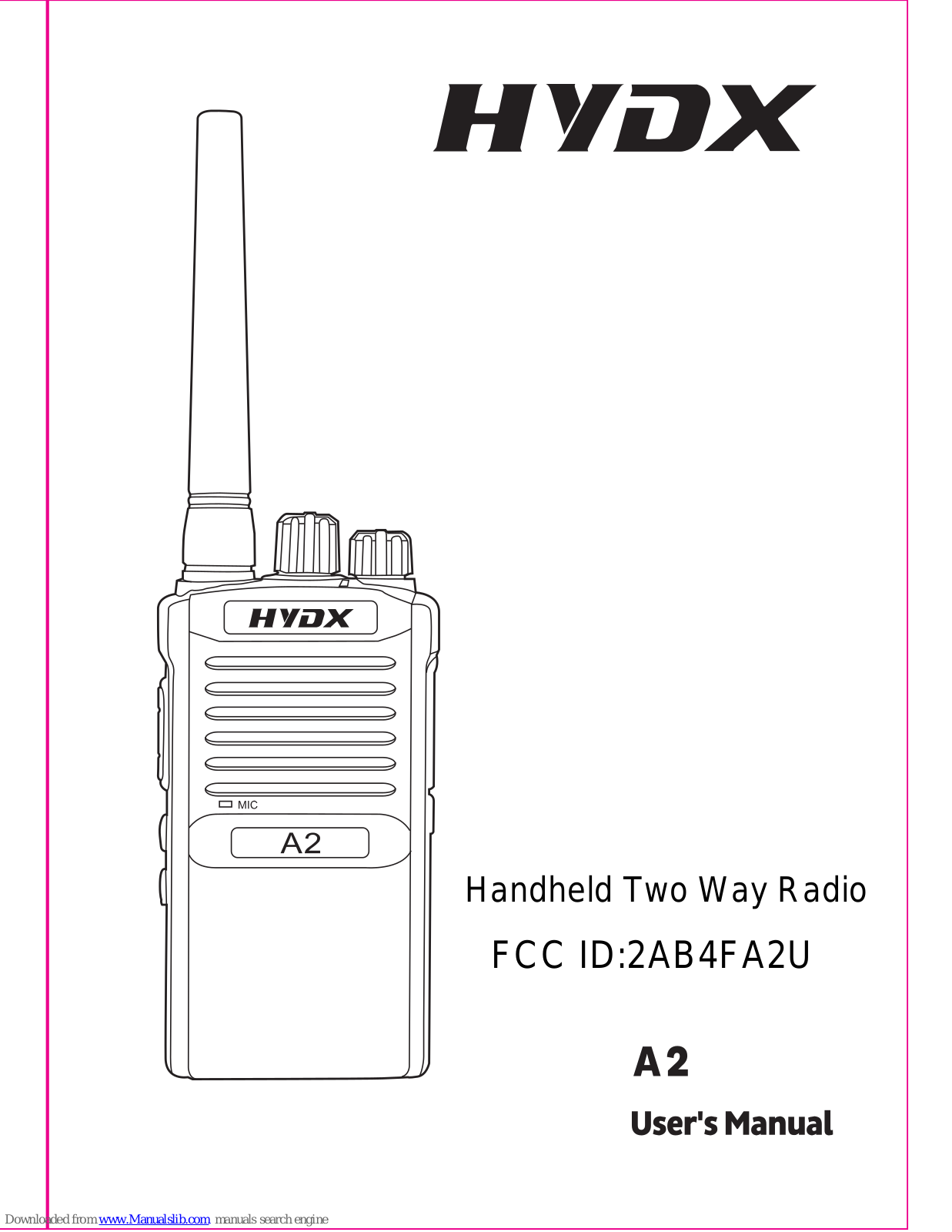 HYDX A2 User Manual - ManualMachine.com