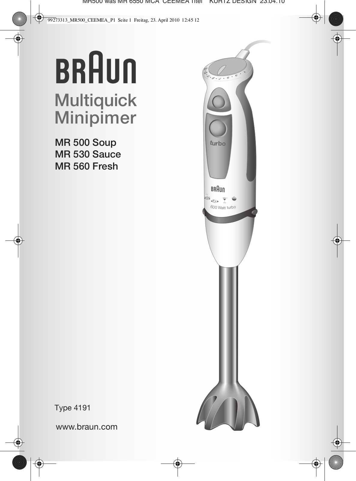 Braun MR530 User Manual