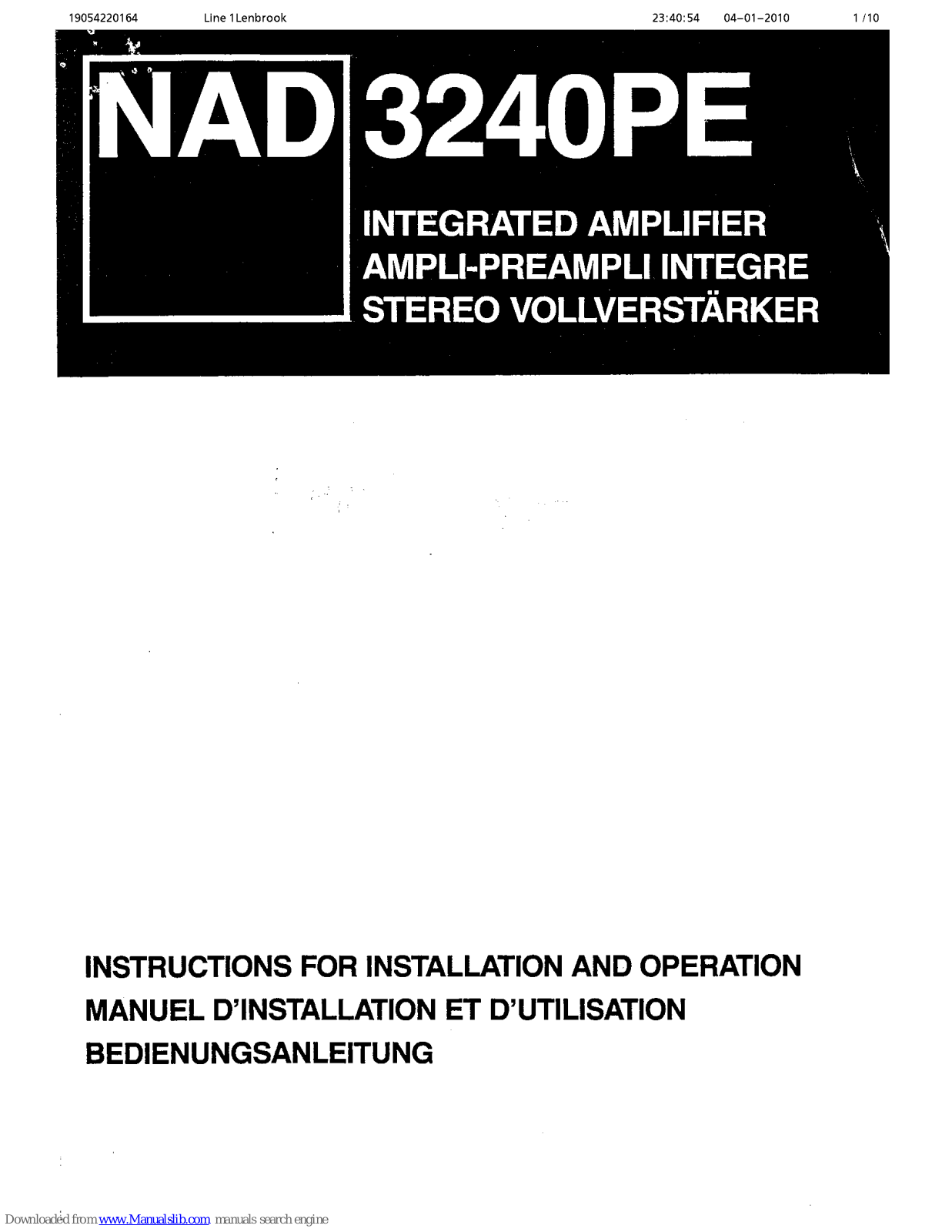 NAD 3240PE Service Manuals