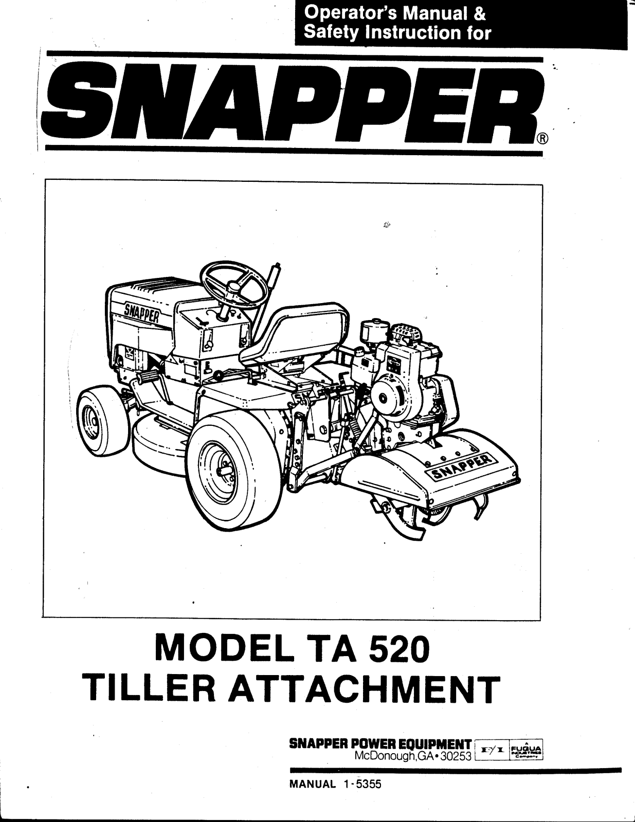 Snapper TA 520 User Manual