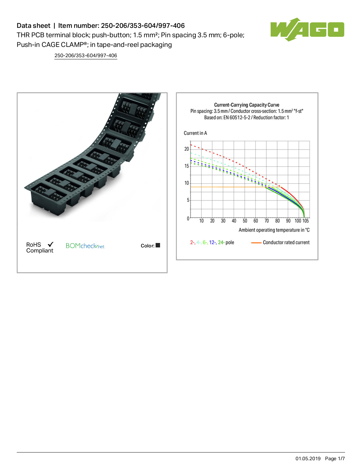 Wago 250-206/353-604/997-406 Data Sheet