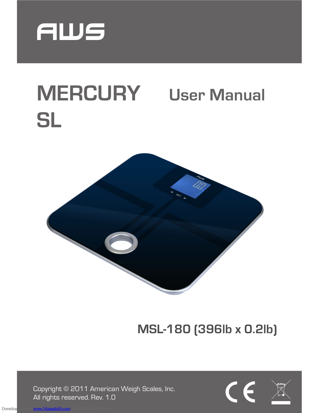 AWS MSL-180, MERCURY SL MSL-180 User Manual - ManualMachine.com