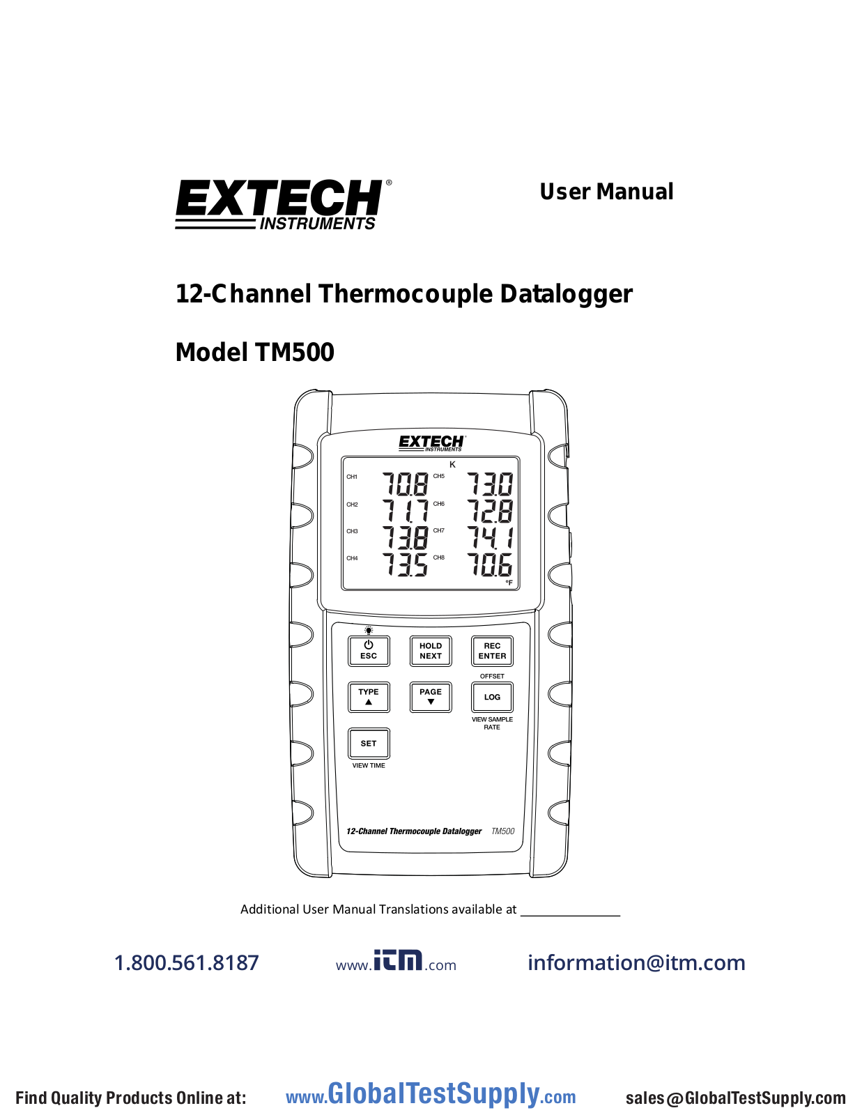 Extech Instruments TM500-NIST User manual - ManualMachine.com