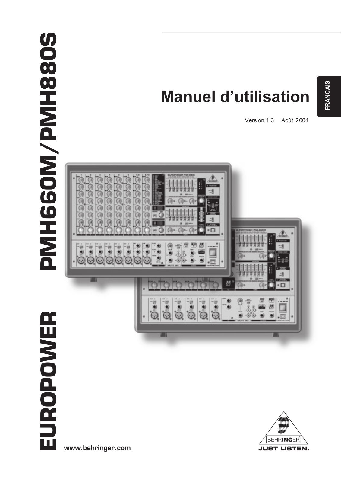 BEHRINGER PMH660M, PMH880S User Manual