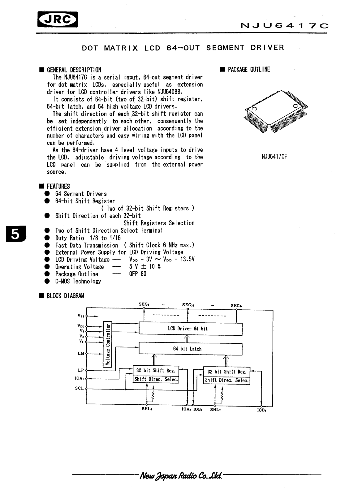 JRC NJU6417CF Datasheet