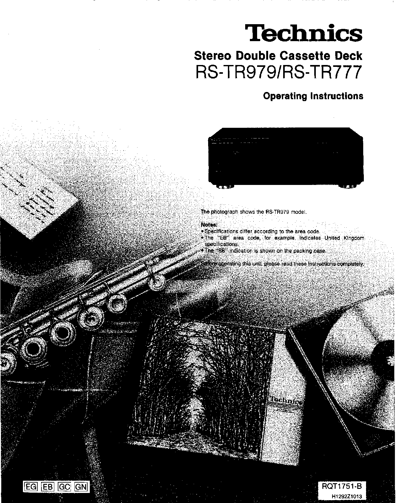 Technics RS-TR777, RS-TR979 User Manual