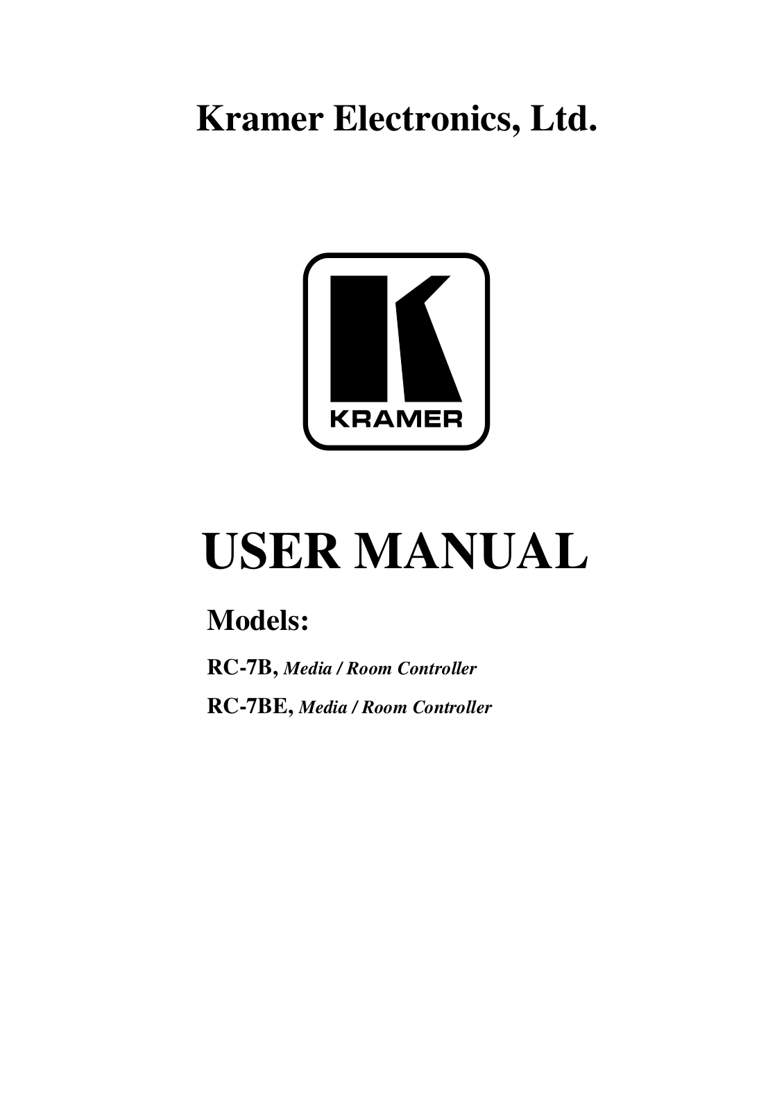 Kramer Electronics RC-7B User Manual