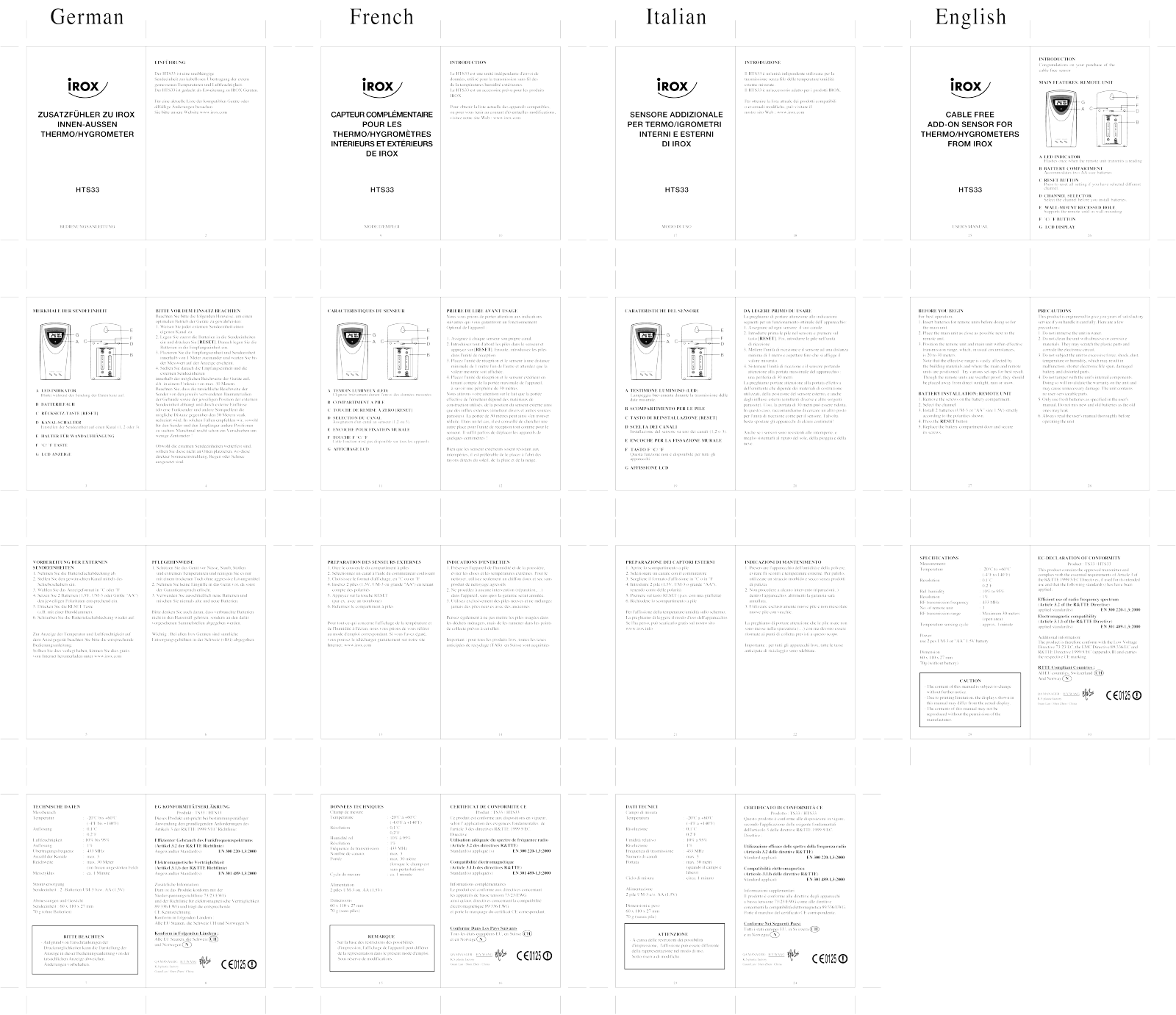 IROX HTS33 User Manual