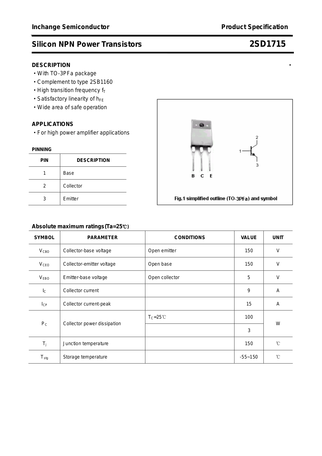 Datasheet 2sd1715 Datasheet - ManualMachine.com