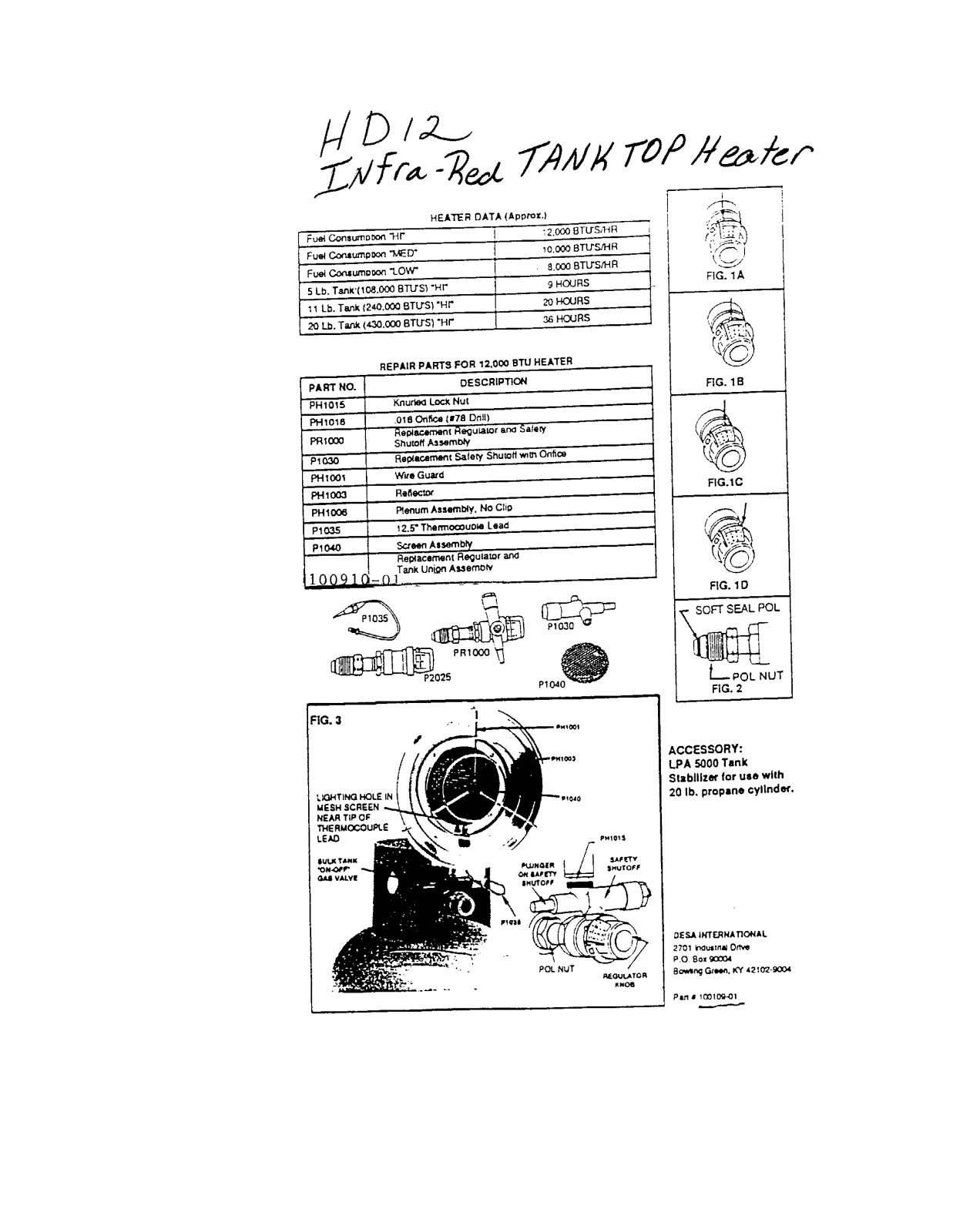 Desa Tech HD12 Owner's Manual