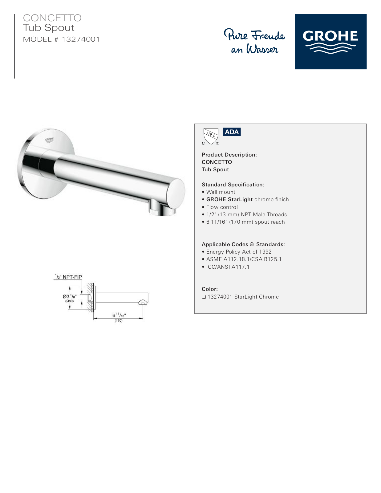 GROHE GRH4827 Specifications - ManualMachine.com