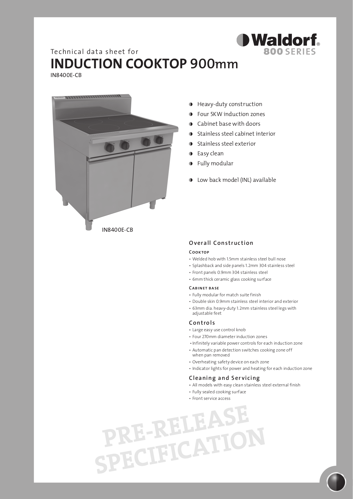 Moffat IN8400E-CB User Manual