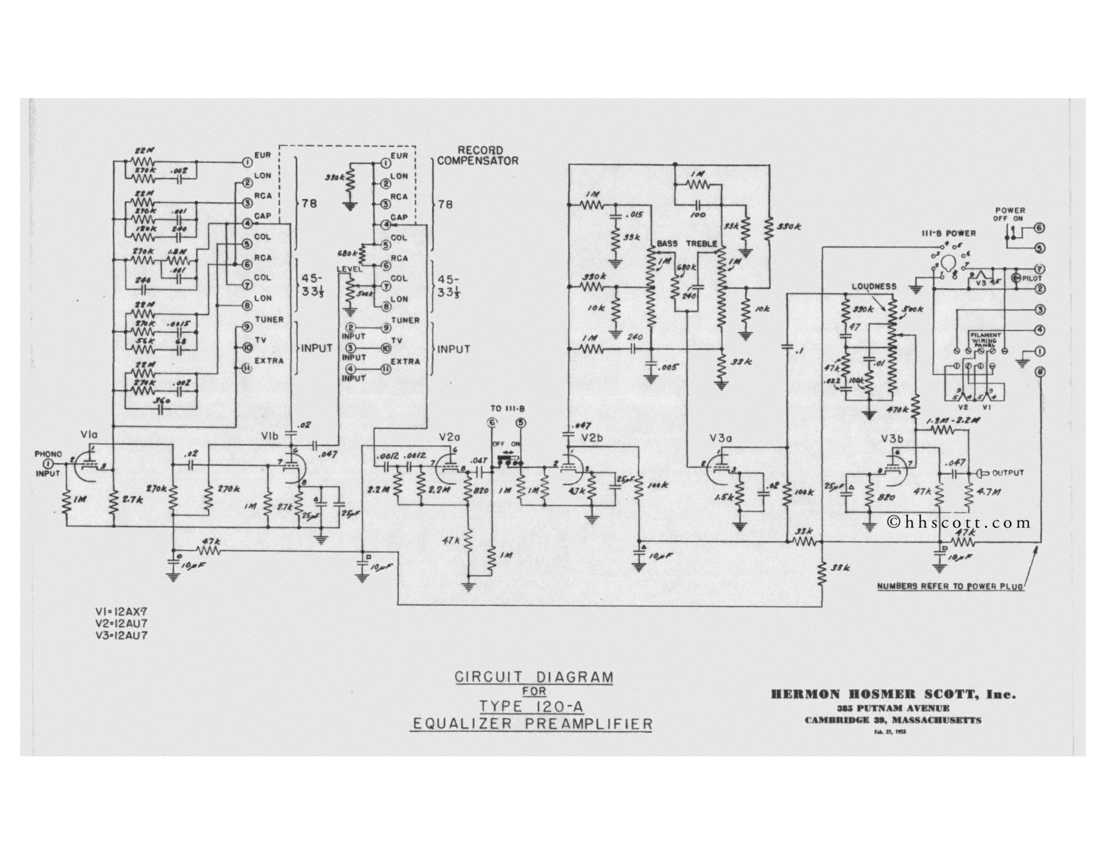 H.H. Scott 120-A Schematic