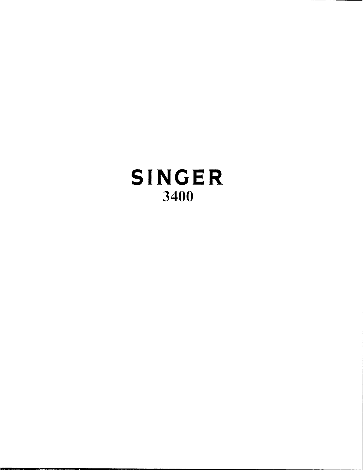 Singer 3400 User Manual