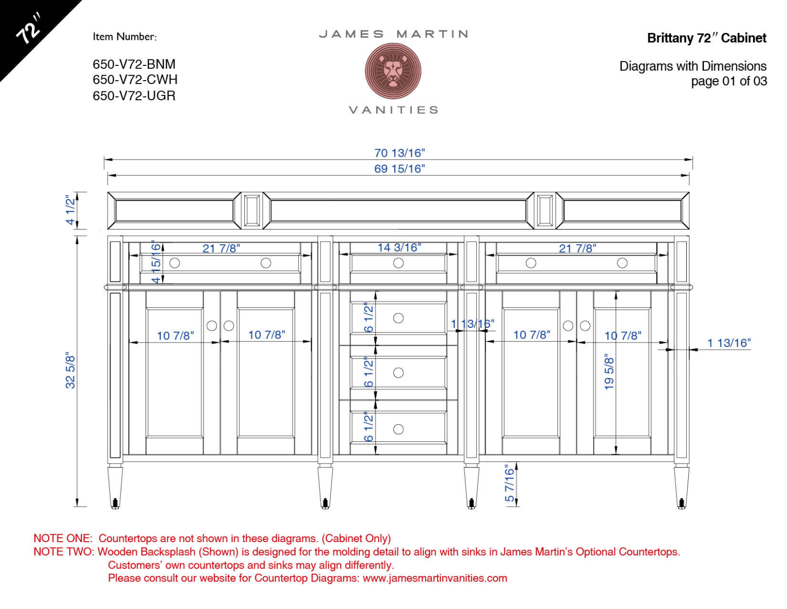 James Martin 650V72UGR3OGLB, 650V72UGR3OCAR, 650V72CWH3CLW, 650V72BKO3OGLB, 650V72BKO3AF Diagram