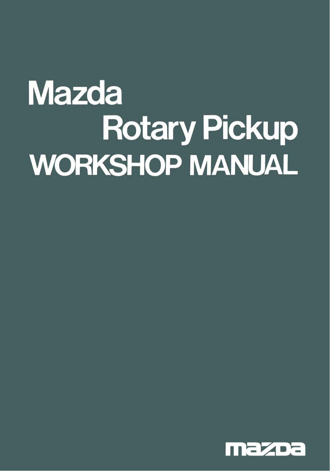 Mazda B  1974 User Manual