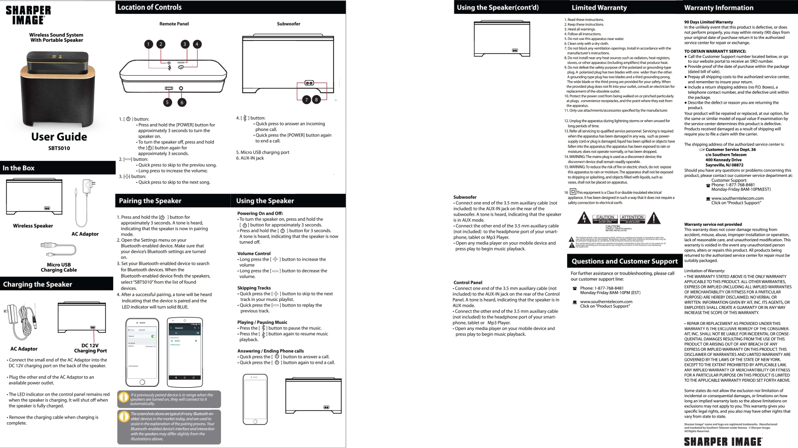 Sharper image SBT5010 User Manual