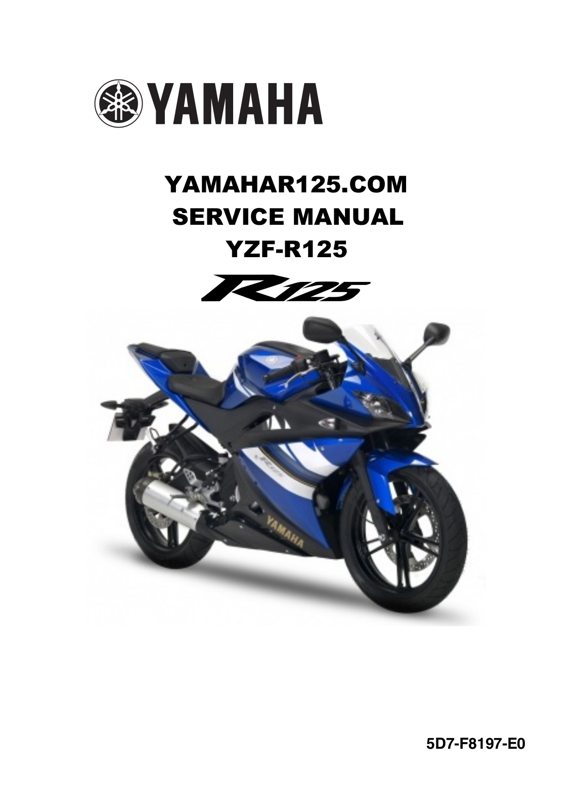 YAMAHA YZF R125 User Manual