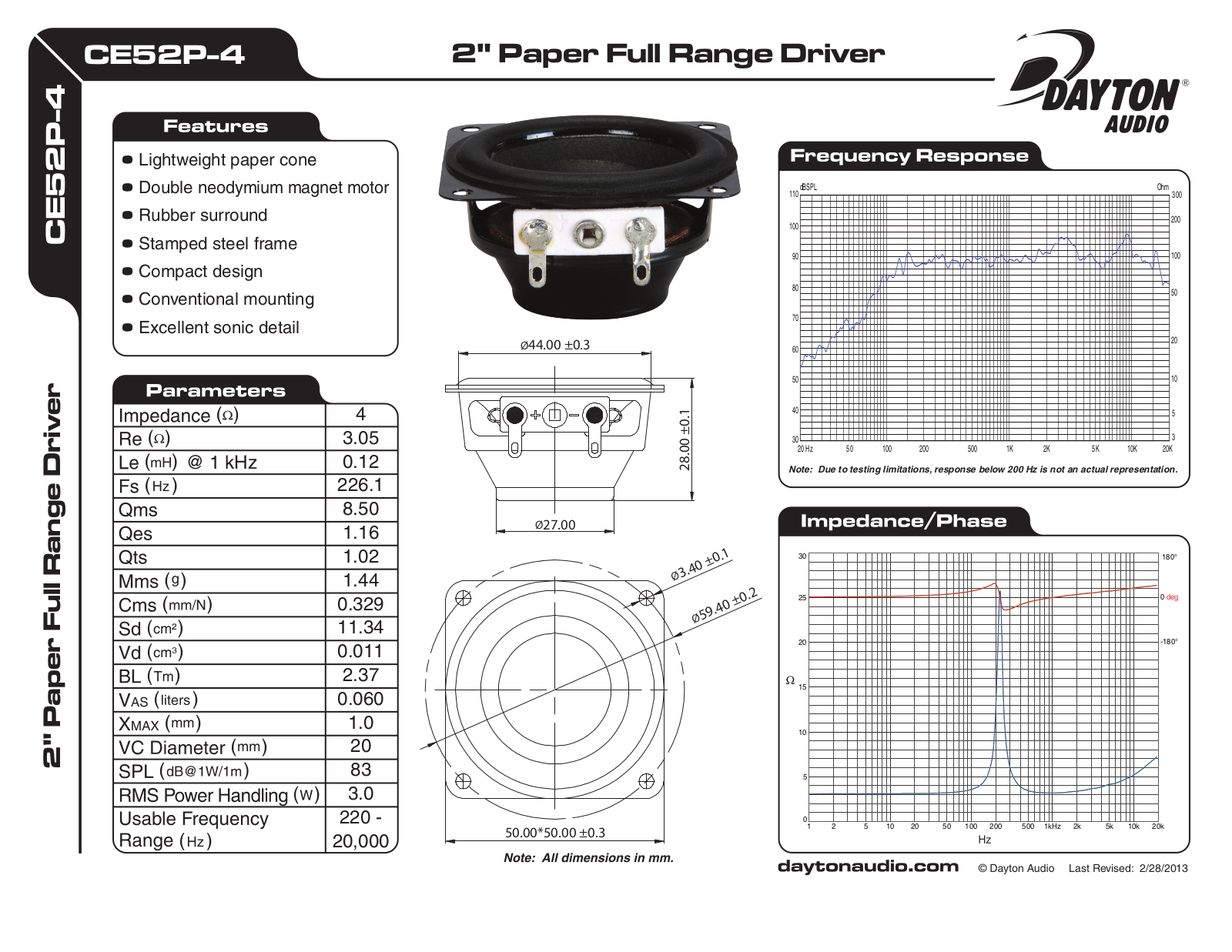 Dayton CE52P-4 User Manual