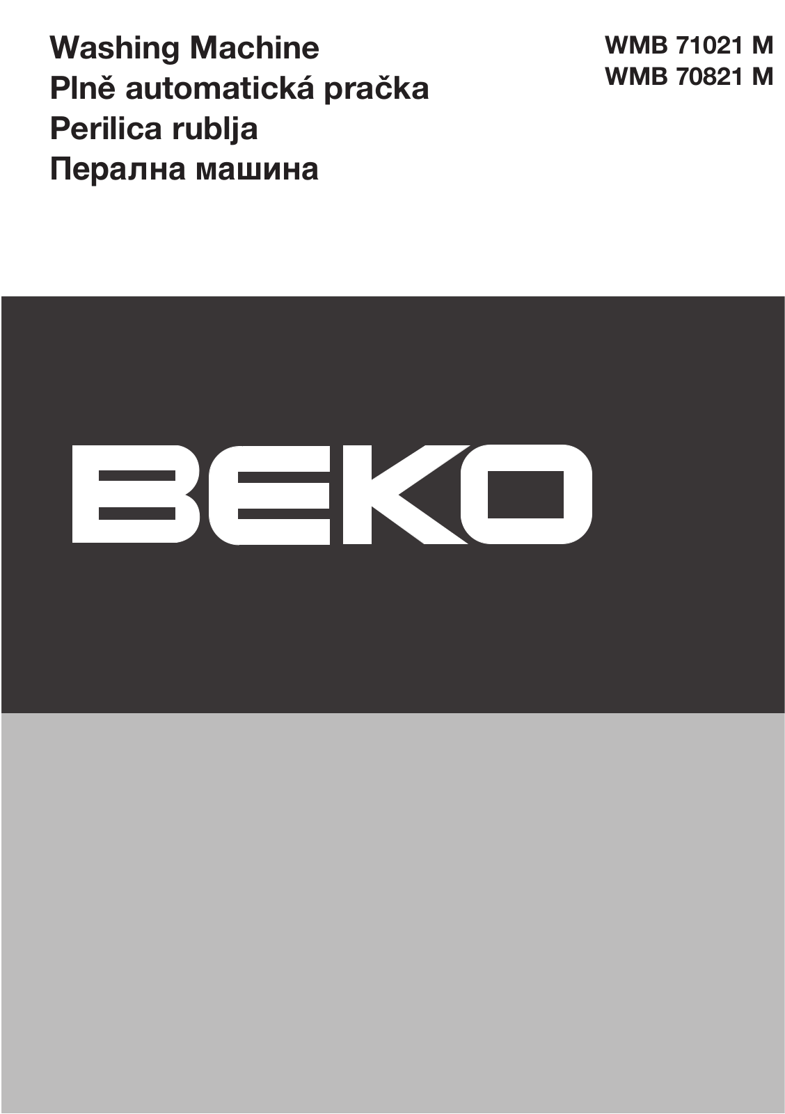 Beko WMB 71021 M, WMB 70821 M User manual