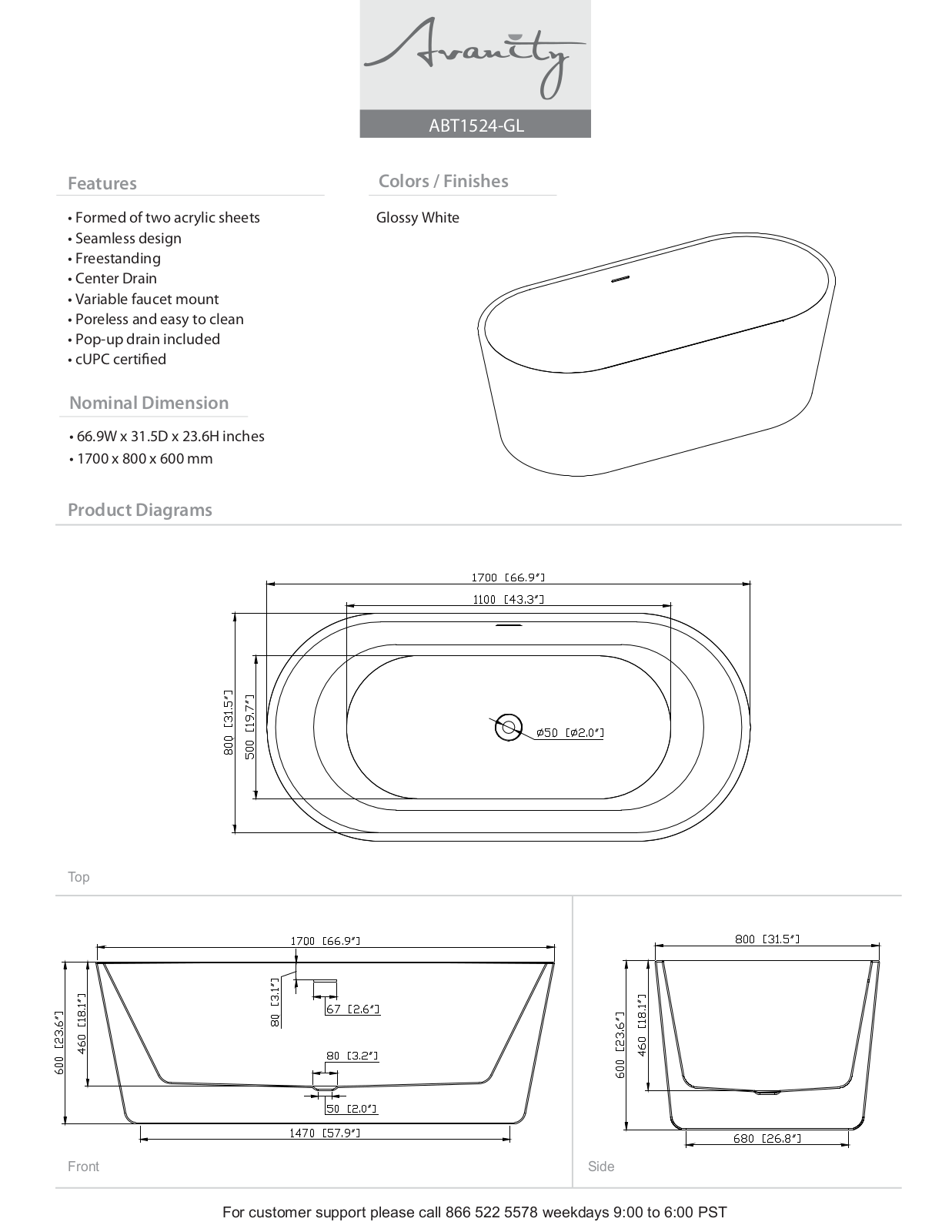 Avanity ABT1524GL Specifications