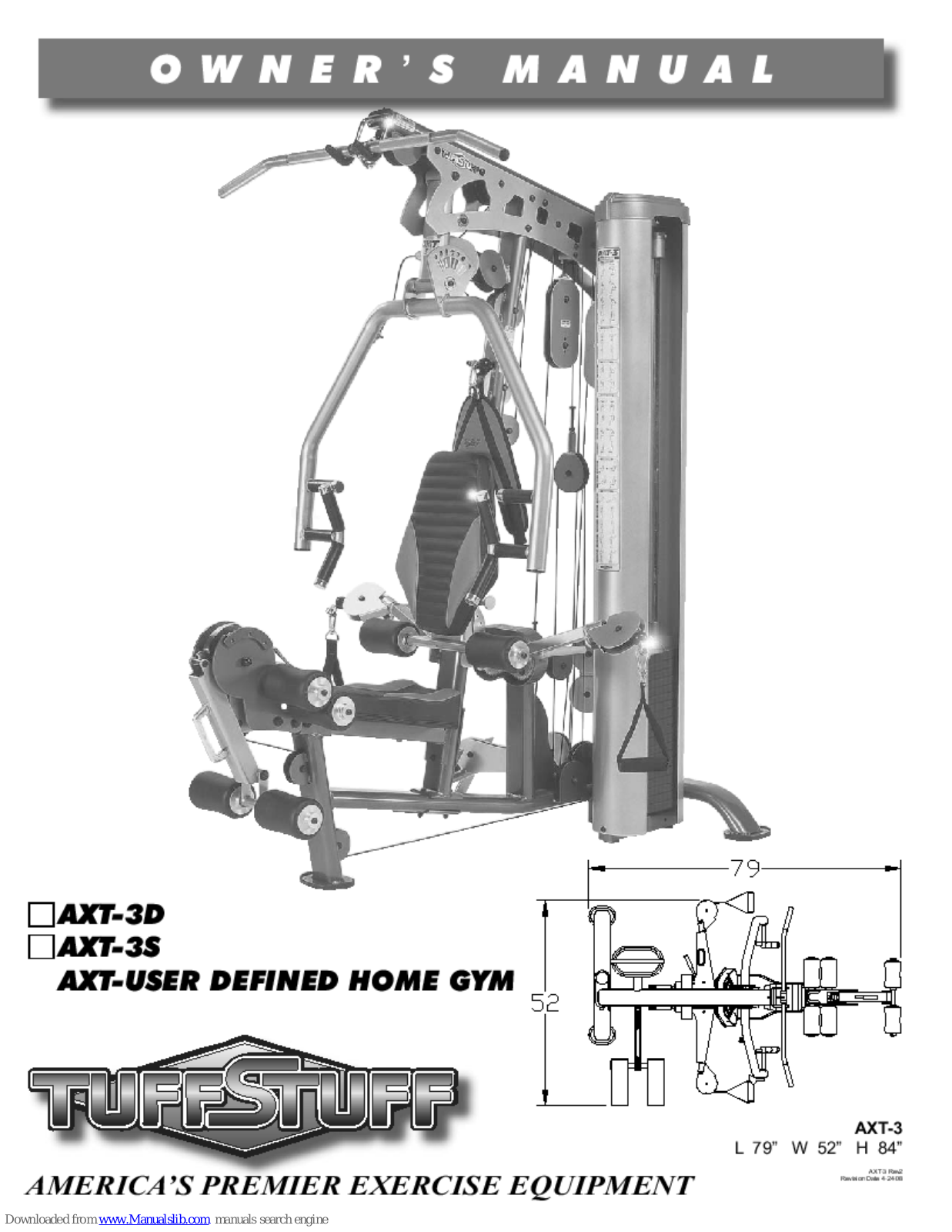 TuffStuff AXT-3D, AXT-3S, AXT-USER Defined Home Gym Owner's Manual