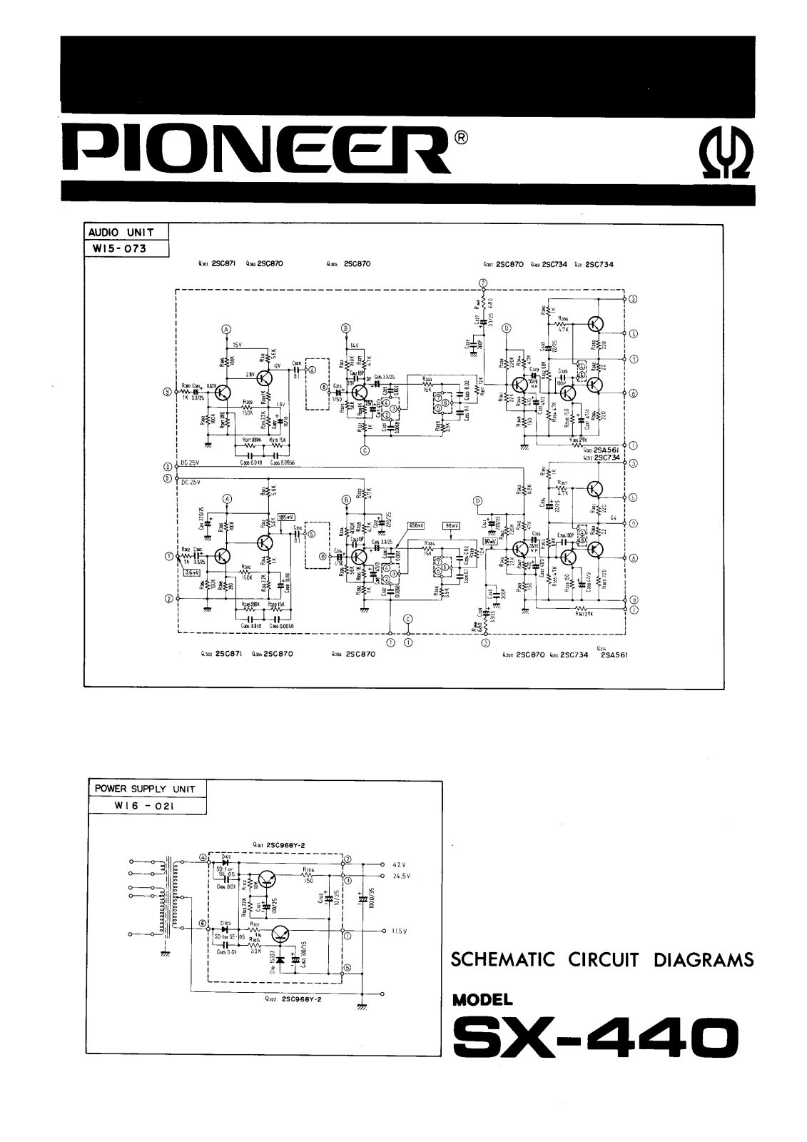 Pioneer SX-440 Schematic