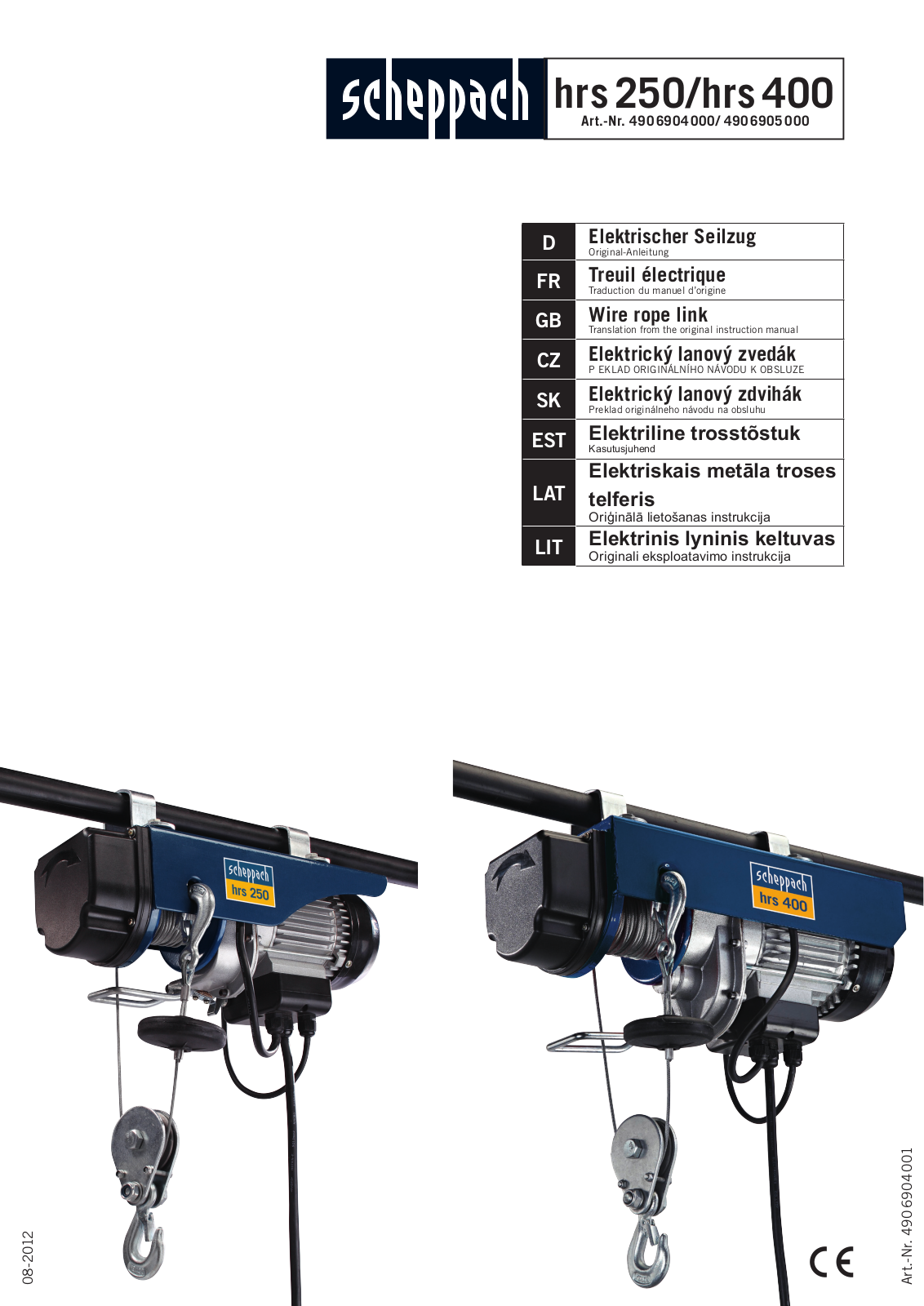 Scheppach HRS 250, HRS 400 User Manual