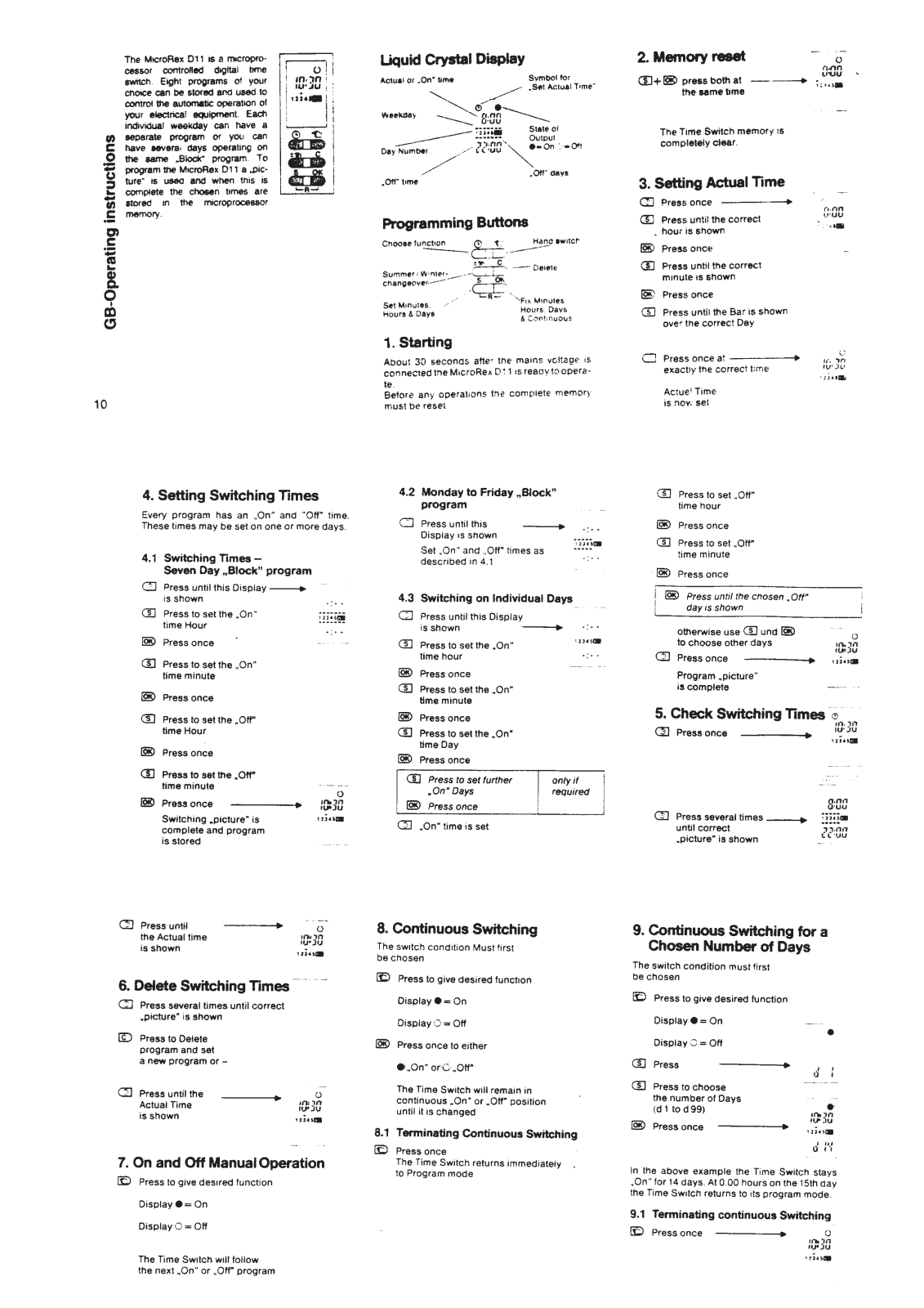 Legrand MICROREX D11 User Manual