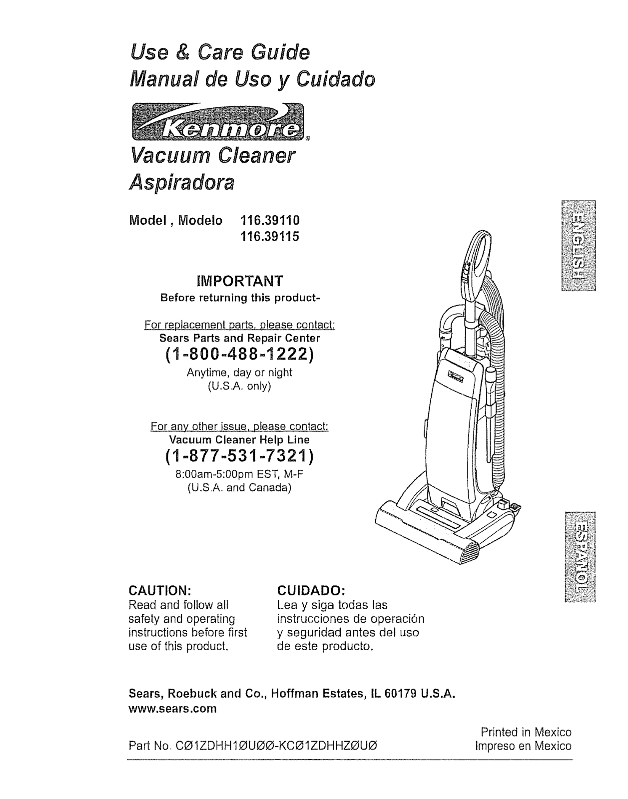 Kenmore 11639115900, 11639110900 Owner’s Manual