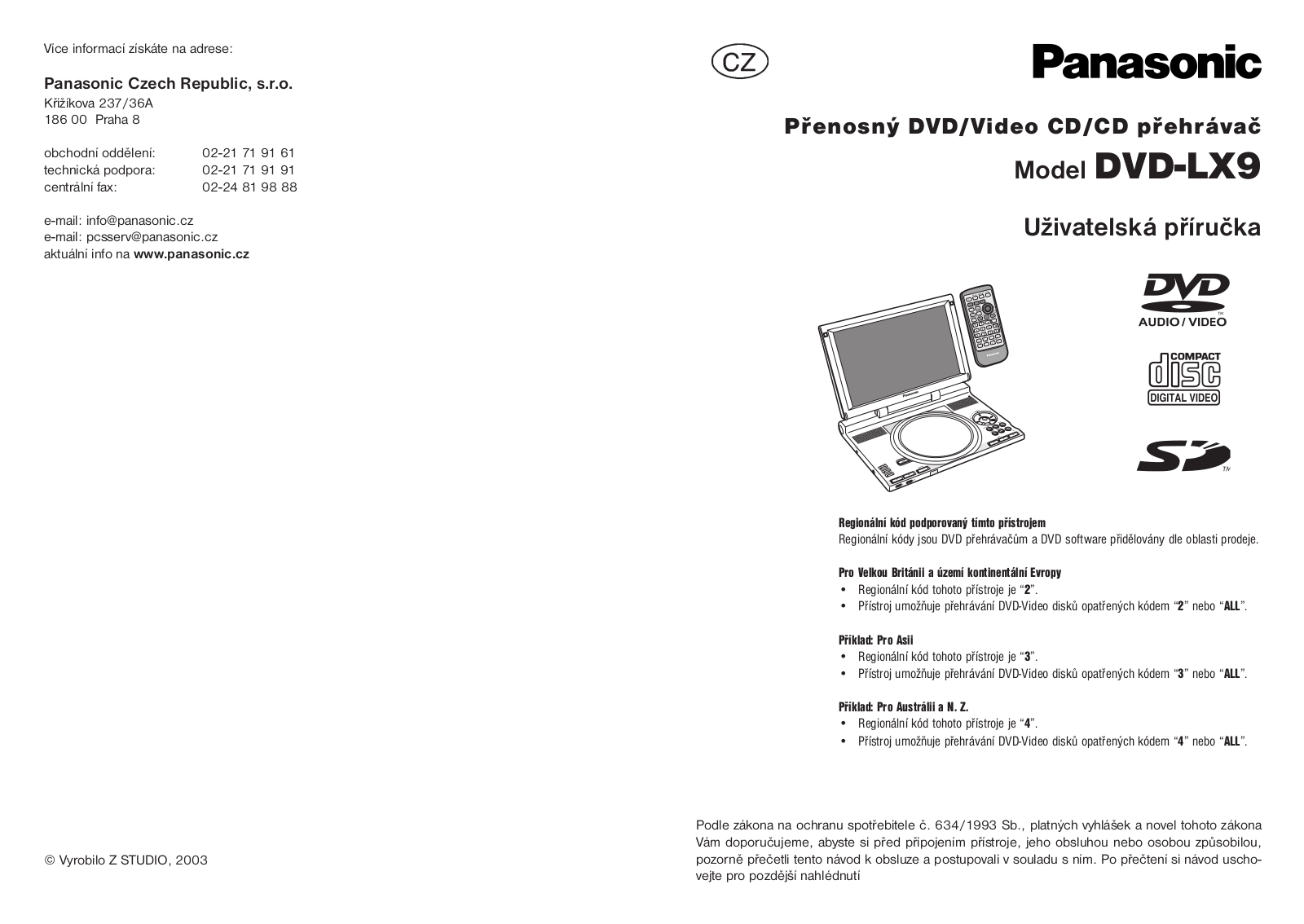 Panasonic DVD-LX9EG-S User Manual