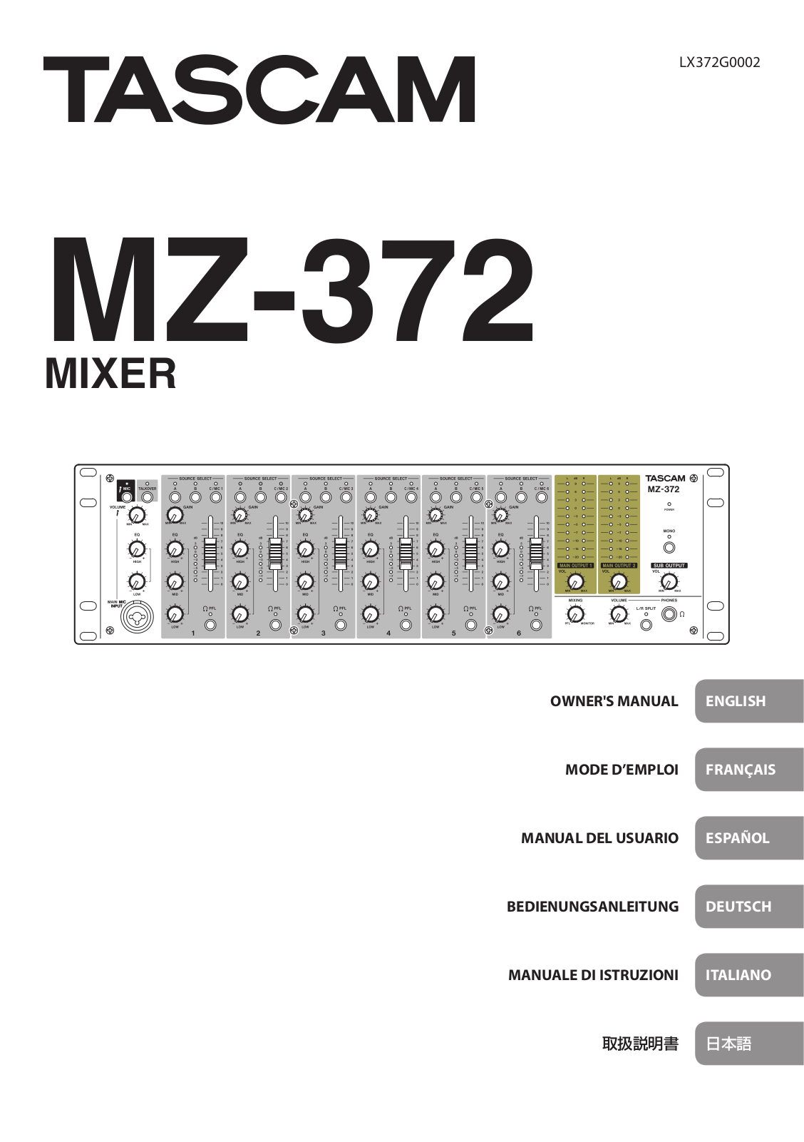 Tascam MZ-372 Users Manual