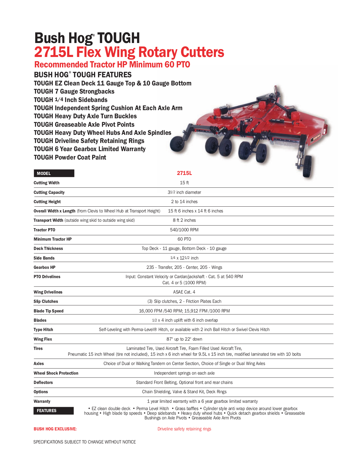 Bush Hog 2715L User Manual