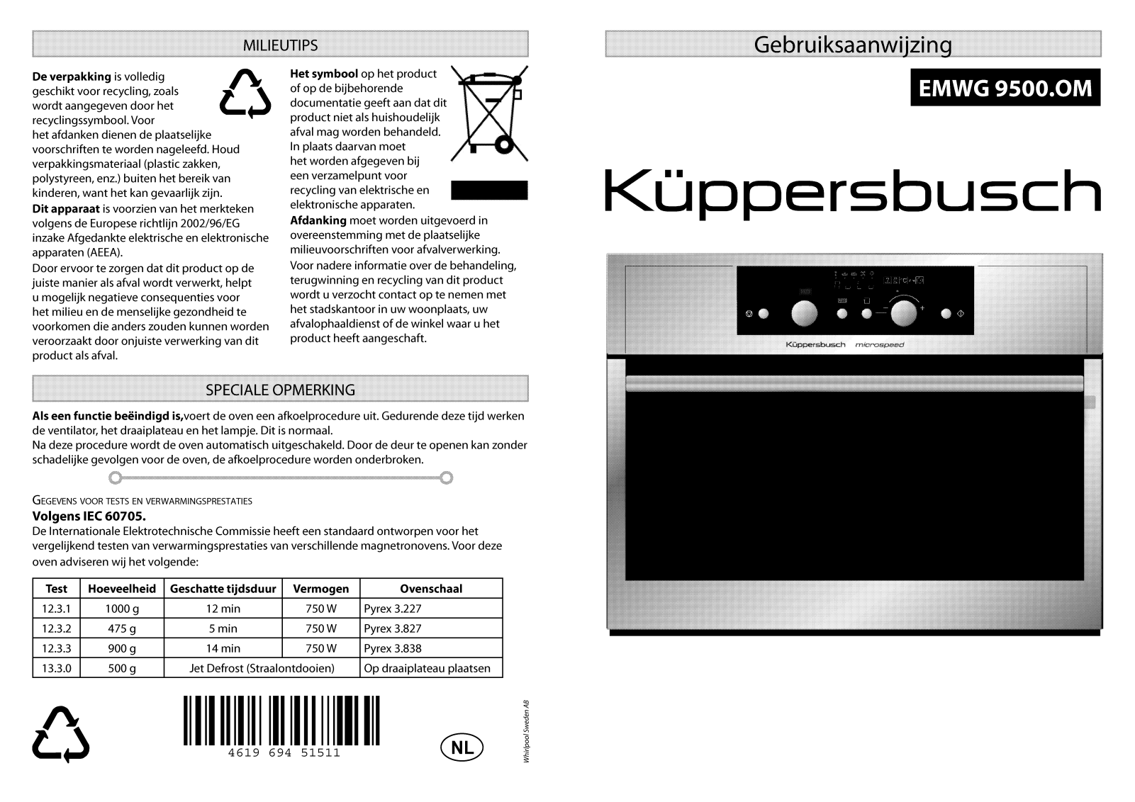 Kuppersbusch EMWG 9500.OM Instruction Manual