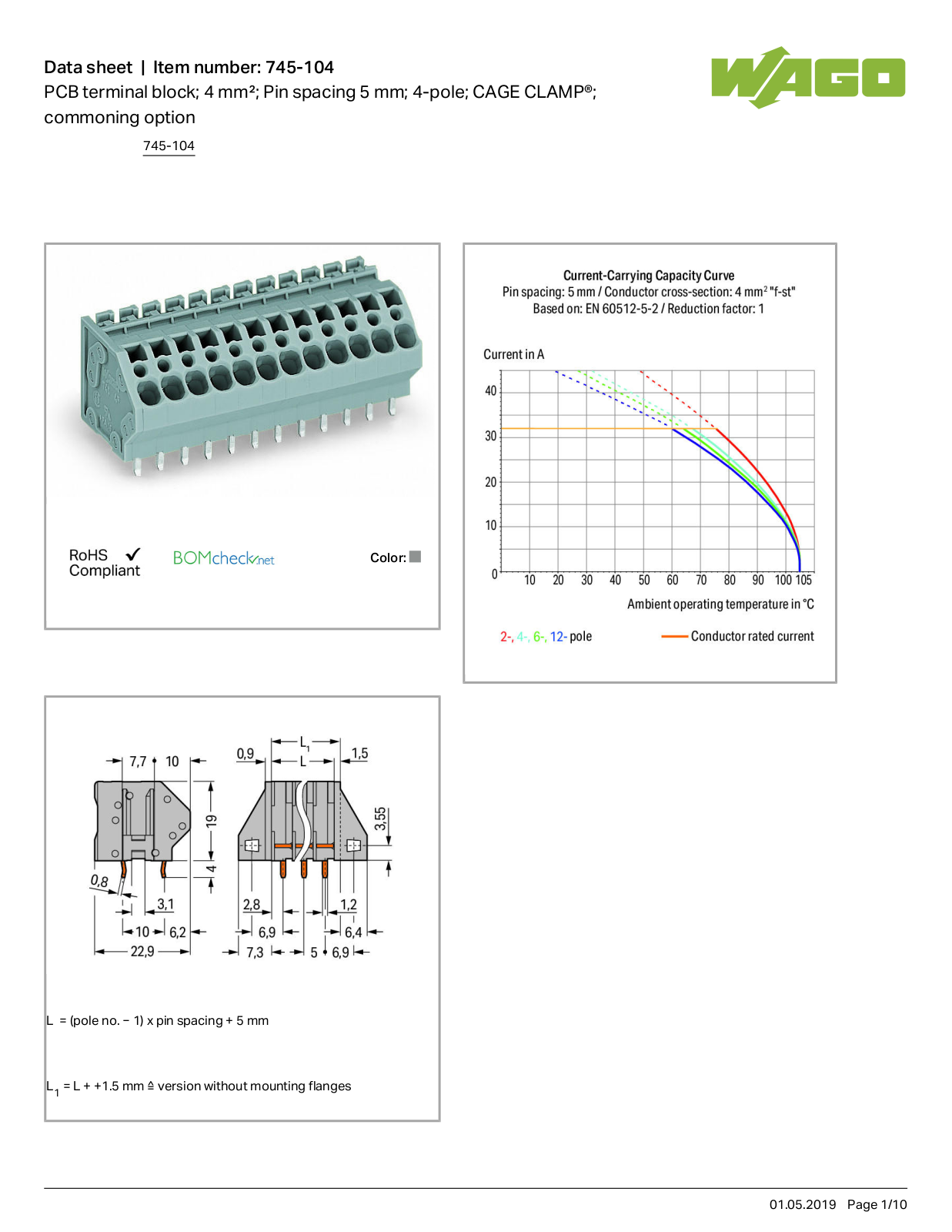 Wago 745-104 Data Sheet