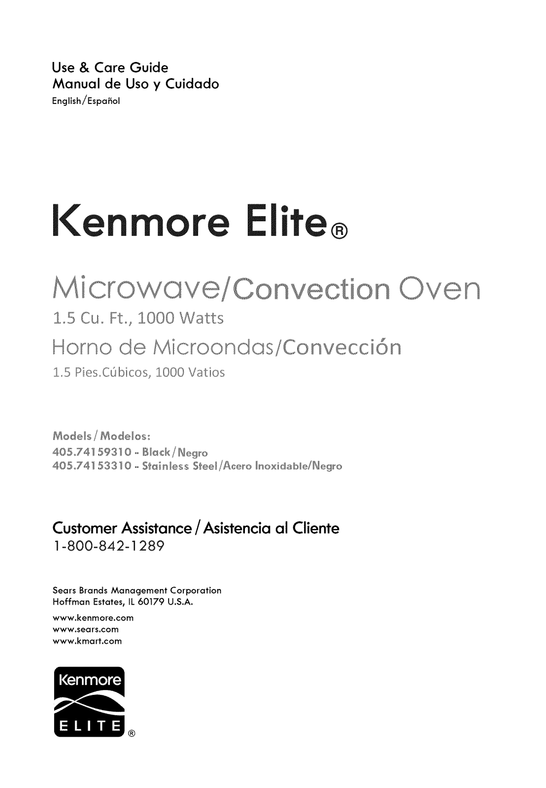 Kenmore Elite 40574153310, 40574159310, 40575153310 Owner’s Manual