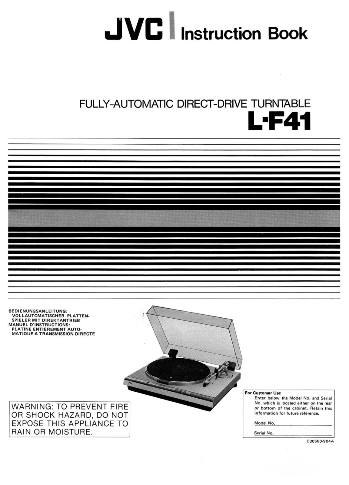 Jvc L-F41 Owners Manual