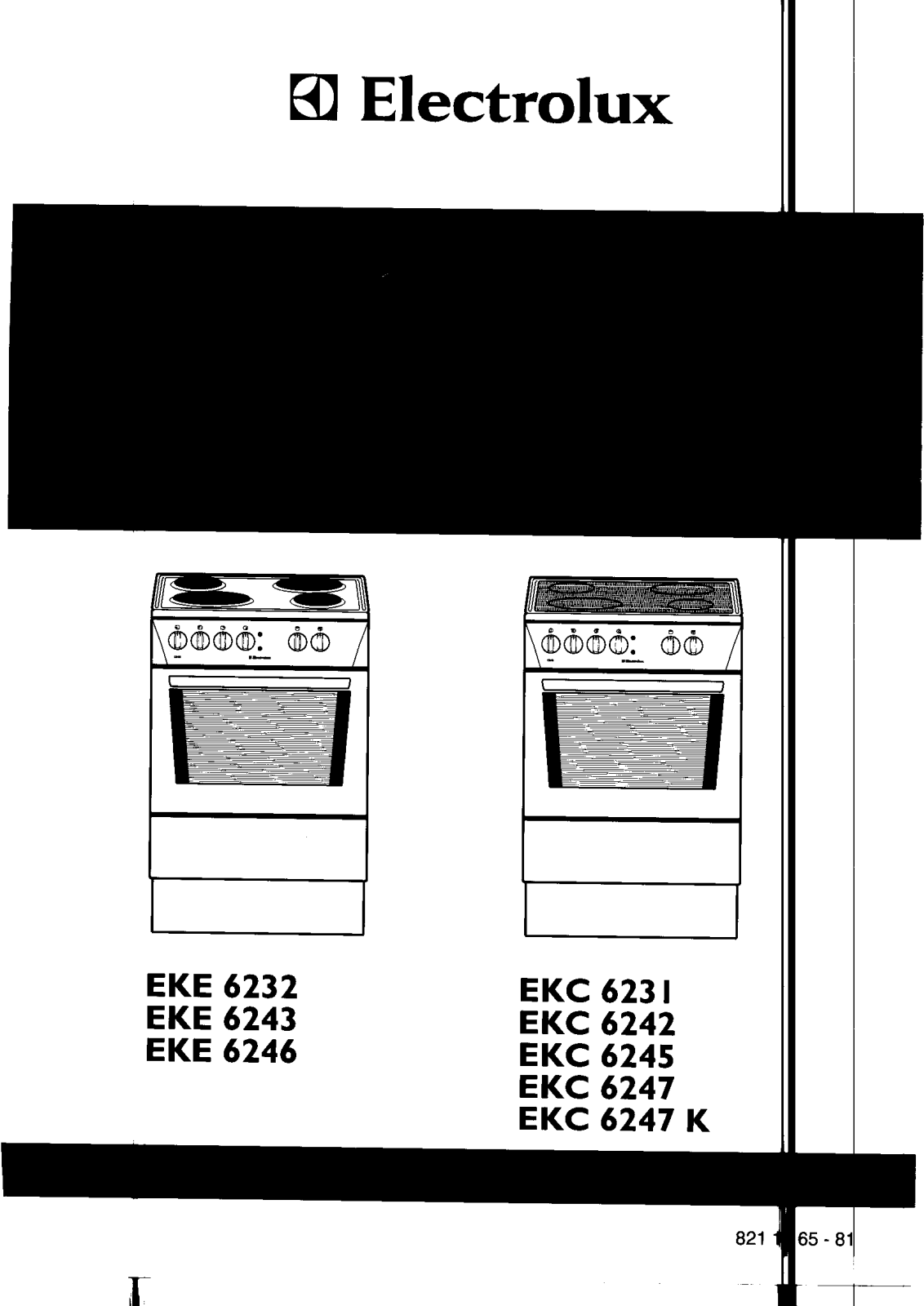 Electrolux EKE6232, EKC6242, EKC6245, EKC6231, EKC6247 Manual