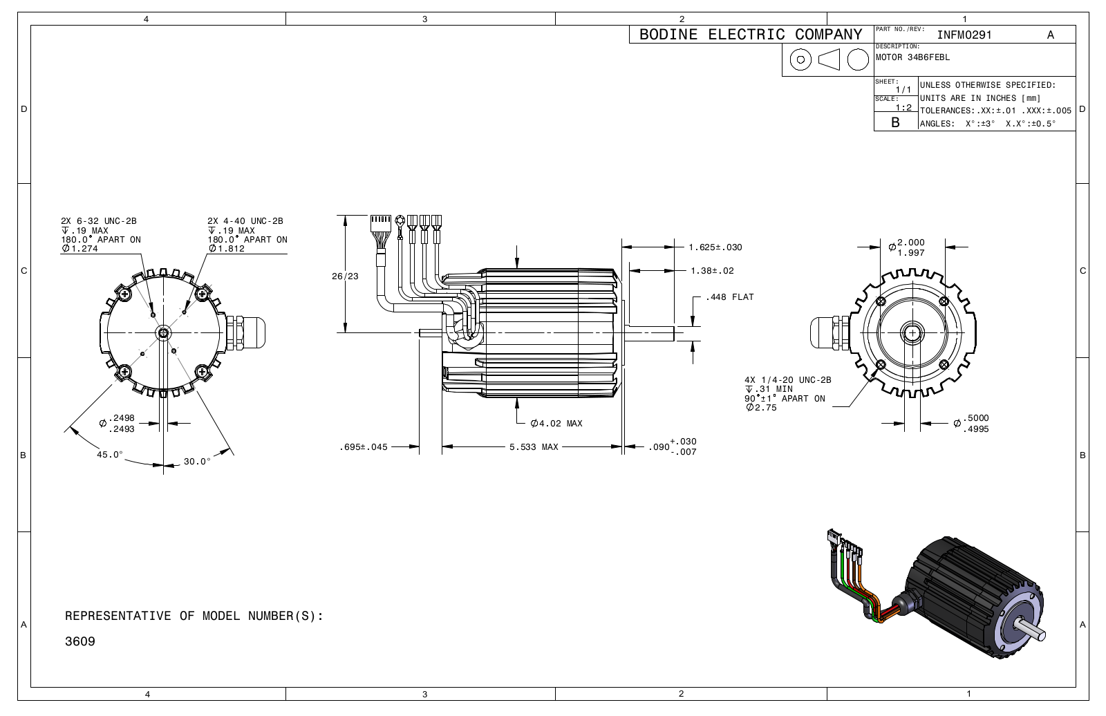 Bodine 3609 Reference Drawing