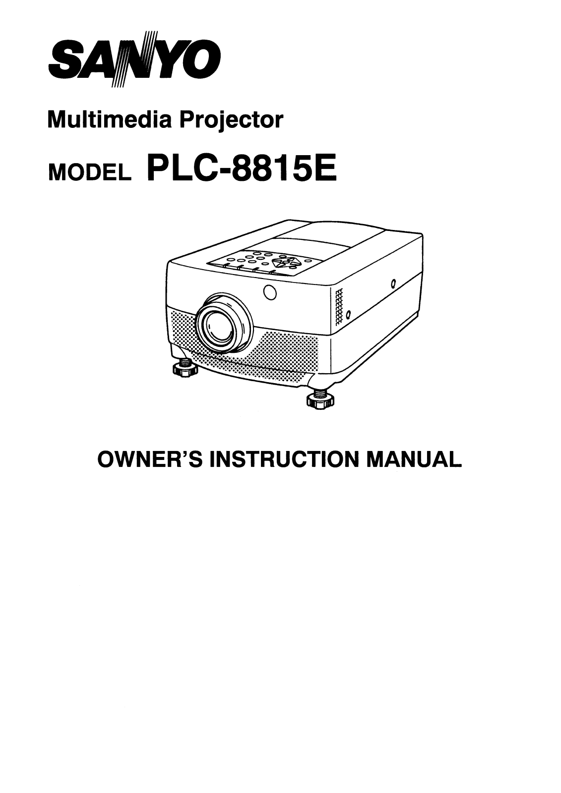 Sanyo PLC-8815E Instruction Manual