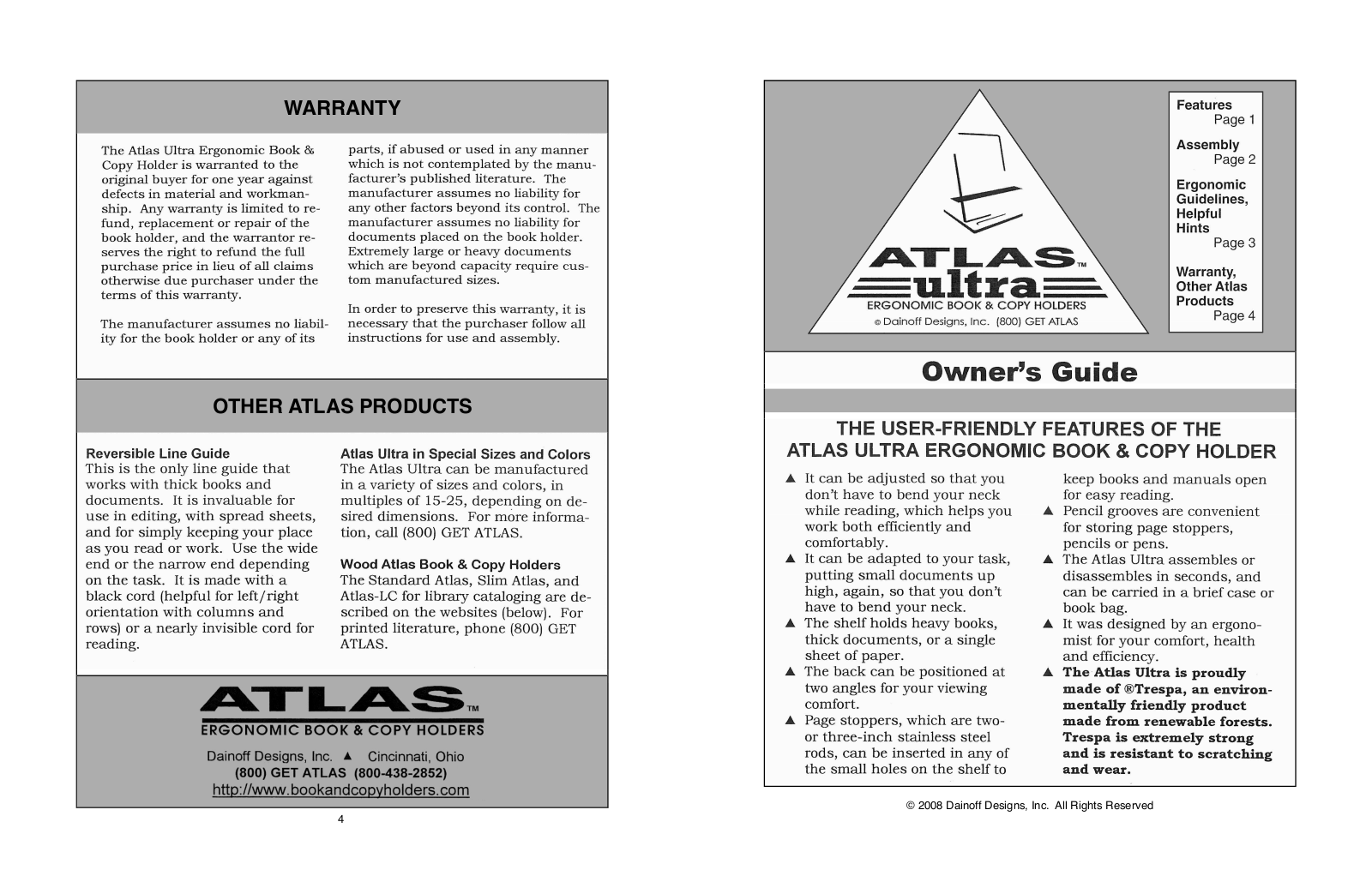 Activeforever Atlas Ultra Book Holder User Manual