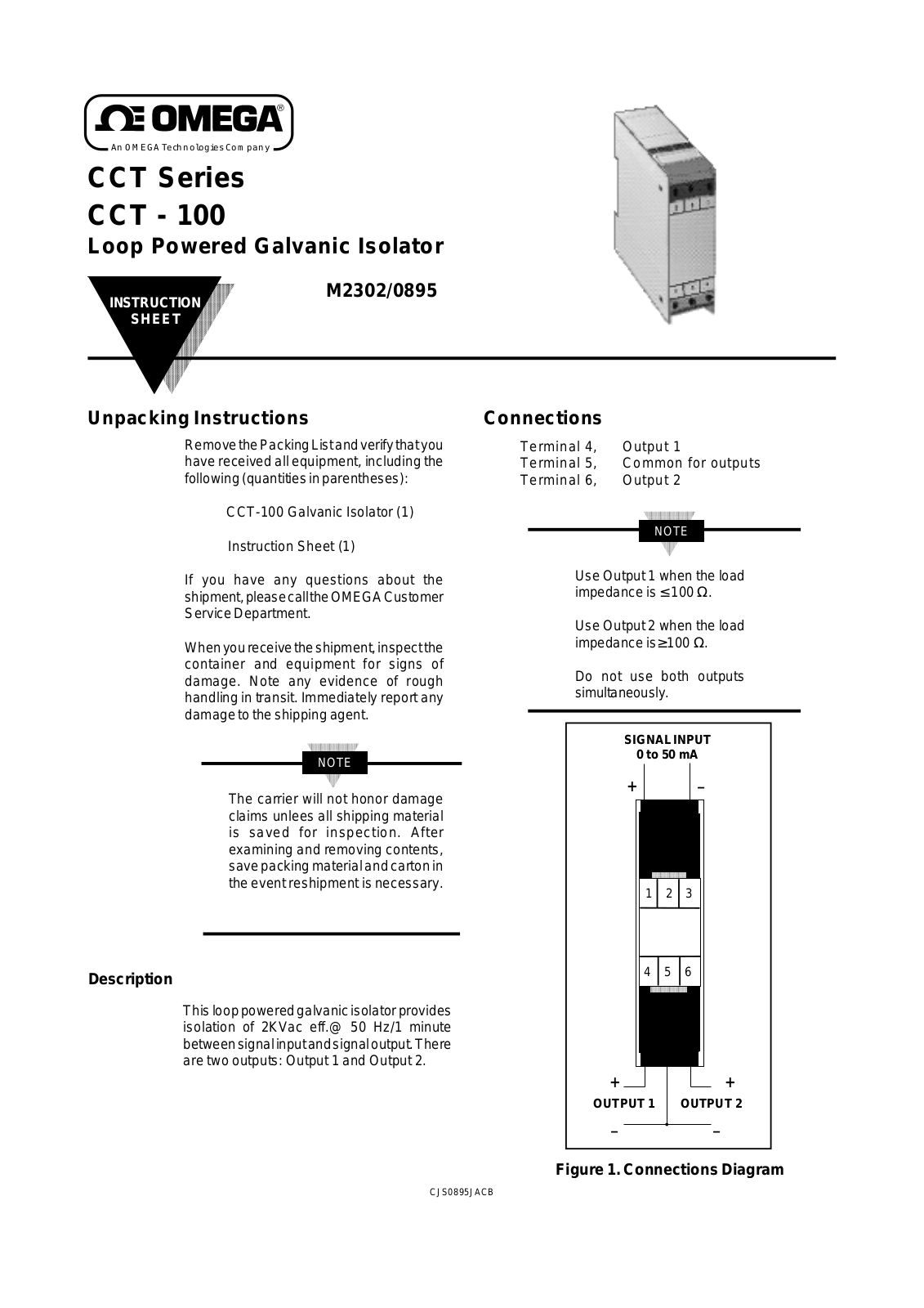 Omega Products CCT-100 Installation  Manual