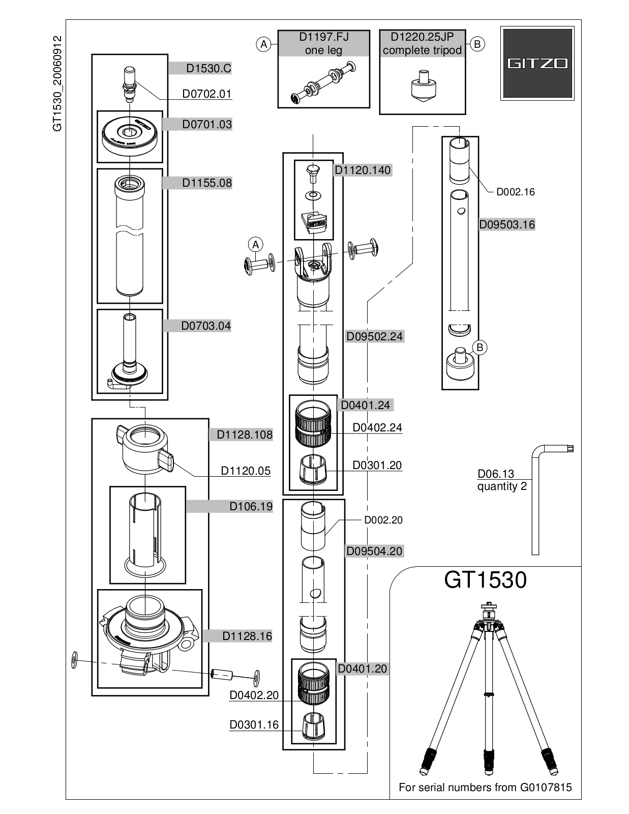 Gitzo GT1530 User Manual