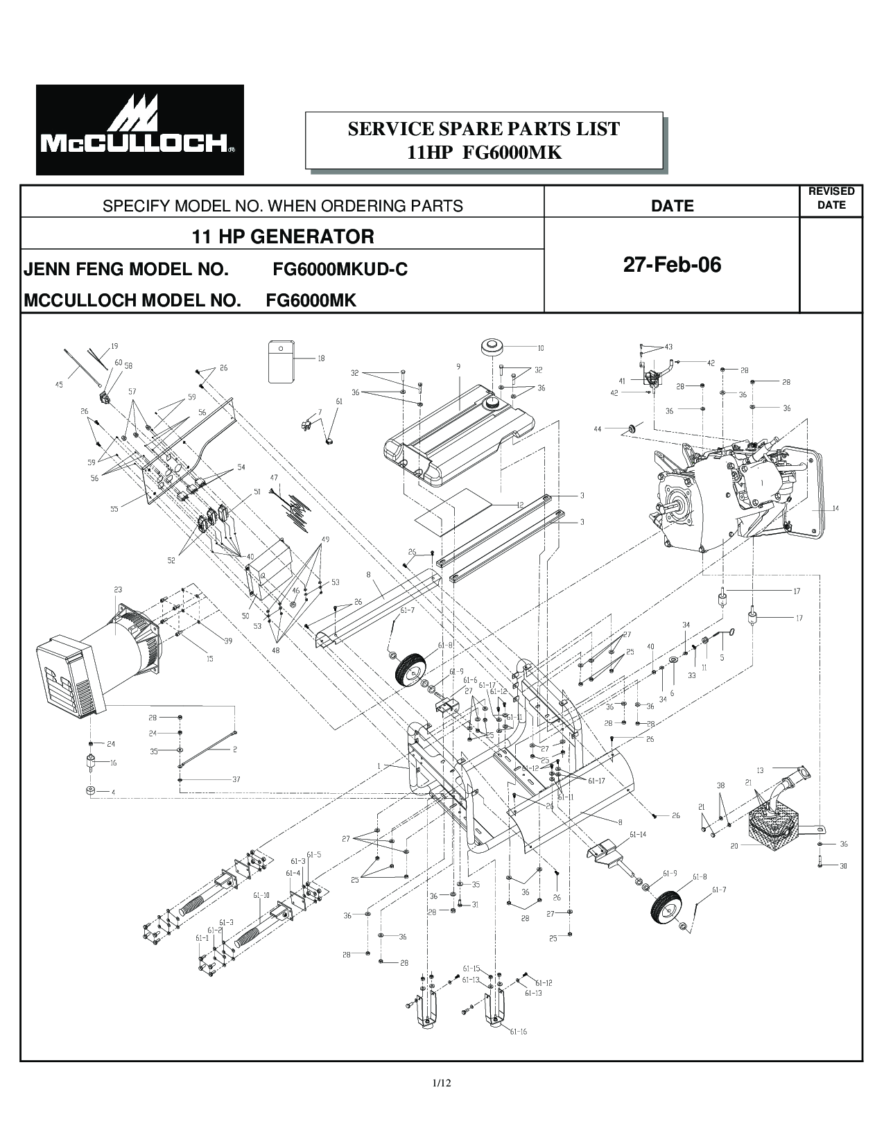 McCulloch FG6000MKUD-C User Manual